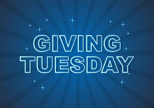 Happy Giving Tuesday Celebration with Give gifts to Encourage People to Donate in Hand Drawn Cartoon Flat Illustration