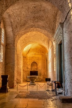 Istanbul, Turkey - August 5, 2022: Museum in ancient basilica Hagia Sophia Camii mosque. For almost 500 years the principal mosque of Istanbul, Aya Sofia served as model for many other Ottoman mosques