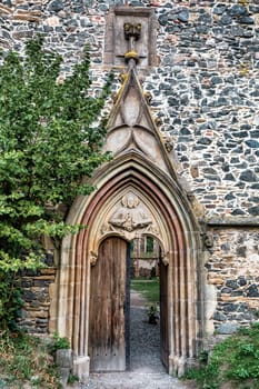 The Rosa Coeli monastery. Ancient catholic ruin of monastery near Dolni Kounice city. Religion gothic place with spiritual history builded from stone. Medieval and historical heritage. Czech Republic
