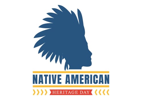 Native American Heritage Day Template Hand Drawn Cartoon Flat Illustration to Recognize the Achievements and Contributions of Tribal Indian Culture
