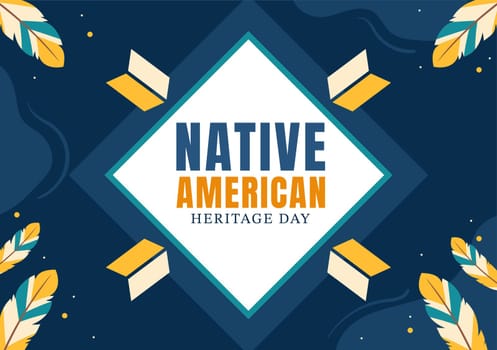 Native American Heritage Day Template Hand Drawn Cartoon Flat Illustration to Recognize the Achievements and Contributions of Tribal Indian Culture