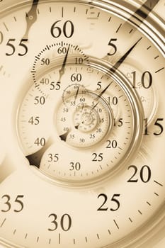 Droste effect background. Abstract design for concepts related to time, deadline and business.