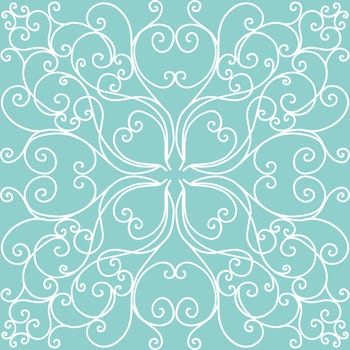 Soft blue and cream bohemian pattern. SOFT MODERN MONOGRAM PRINT