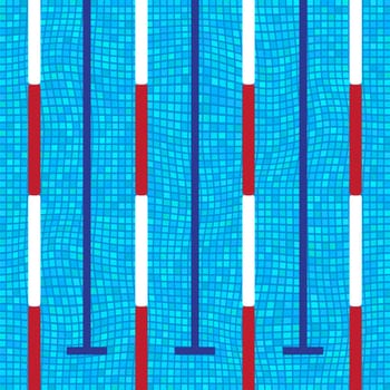 Sport Swimming Pool Texture. Transparent Wave Surface Reflect. Blue Mosaic Background.