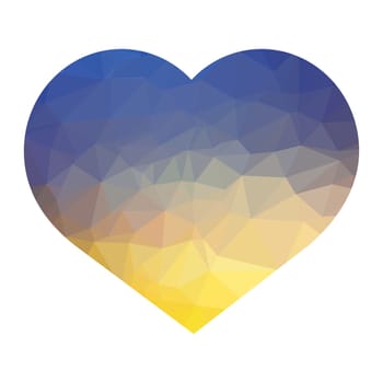 Ukraine Colored Heart Isolated on White Background. Ukrainian Peace Symbol.