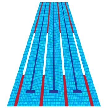 Sport Swimming Pool Texture. Transparent Wave Surface Reflect. Blue Mosaic Background.