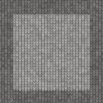 Stylish Knit. Grey Knitted Texture. Woolen Pullover Tricot Print. Winter Fabric Pattern.