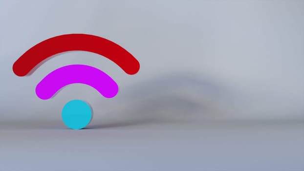 Icon wi-fi. Computer generated 3d render