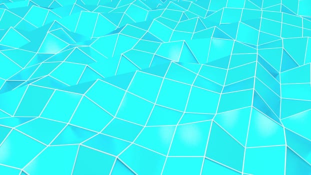 Triangular polygon mesh. Computer generated 3d render