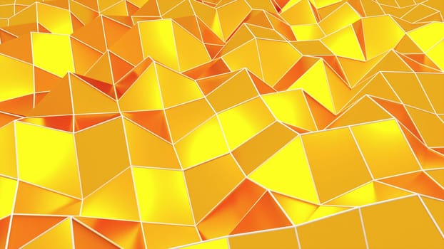 Triangular polygon mesh. Computer generated 3d render