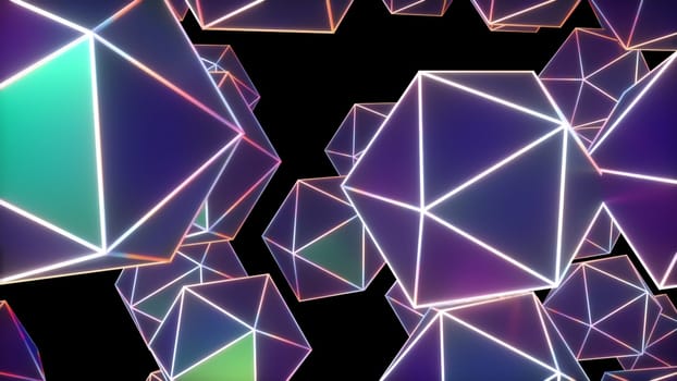 Geometric polygons. Computer generated 3d render