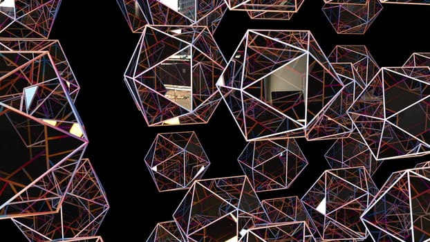 Geometric polygons. Computer generated 3d render