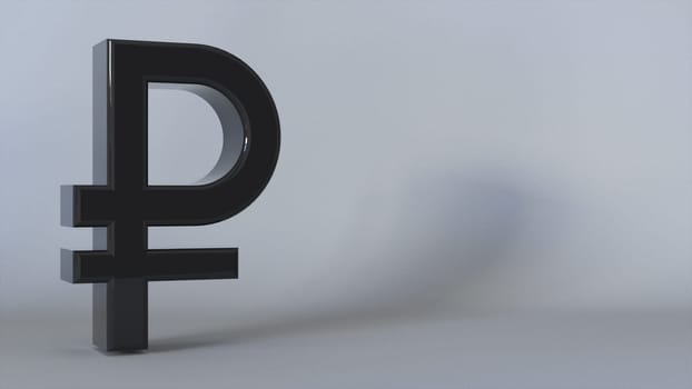 3D Ruble Sign. Computer generated 3d render