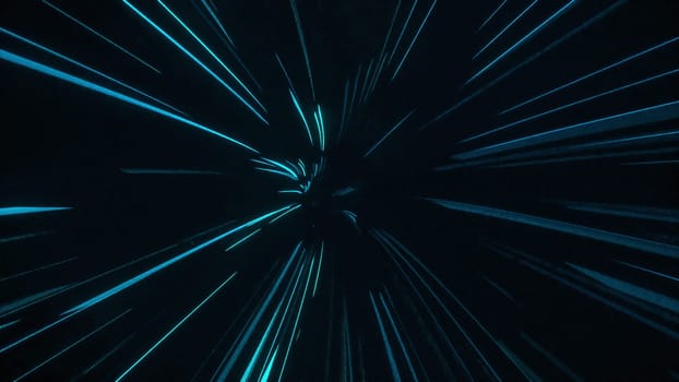 Speed of digital lights tunnel. Computer generated 3d render