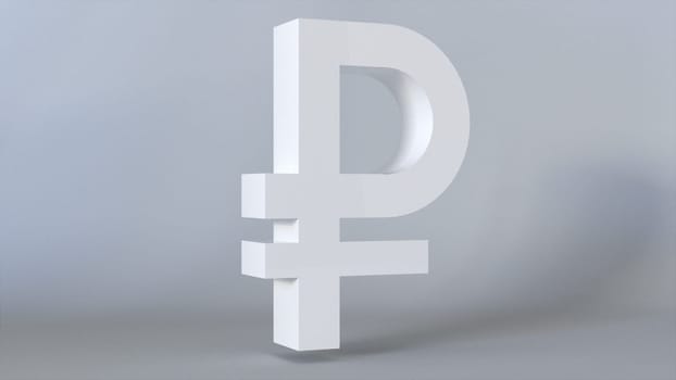 3D Ruble Sign. Computer generated 3d render