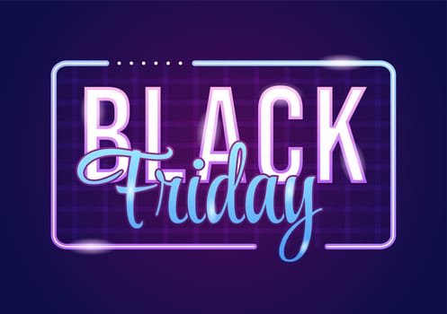 Black Friday Give Big Discount Sale For All Products with Gift Box or Marketing Price Tag in Template Hand Drawn Cartoon Flat Illustration