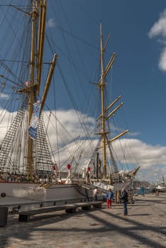 Sail training ship Germany in the new port, Bremerhaven