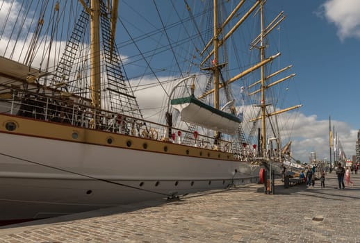 Sail training ship Germany in the new port, Bremerhaven
