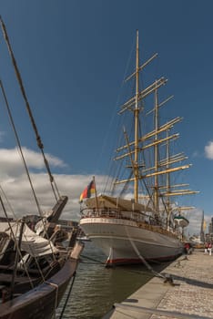 Sail training ship Germany in the new port, Bremerhaven