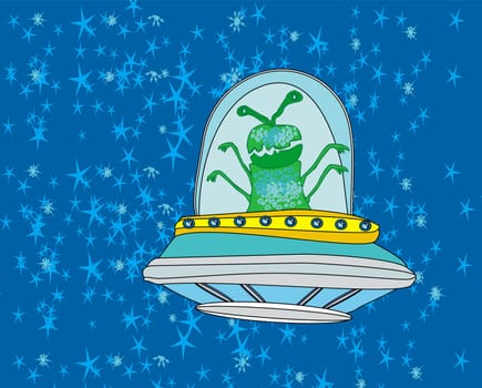Extraterrestrial in a flying saucer