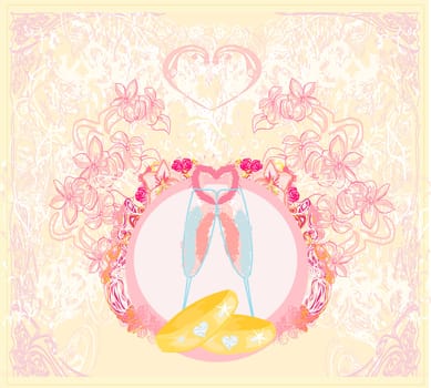 wedding Invitation card with rings