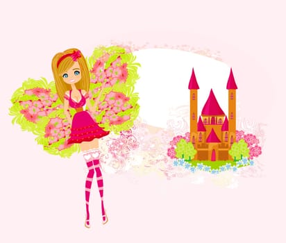 fairy flying above castle