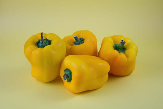 peppers yellow four vegetable fruits organic ingredients fresh vegetarian meal