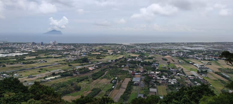 Lanyang Plain, Yilan - Aug 29, 2022 : The beautiful sunrise landscape of Lanyang Plain at Yilan, Taiwan