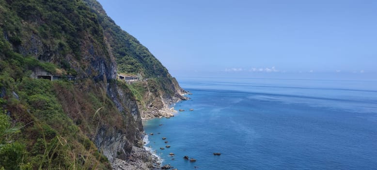 Suhua Highway, Yilan - Aug 29, 2022 : Chingshui Ocean cliffs are the highest coastal cliffs in Taiwan