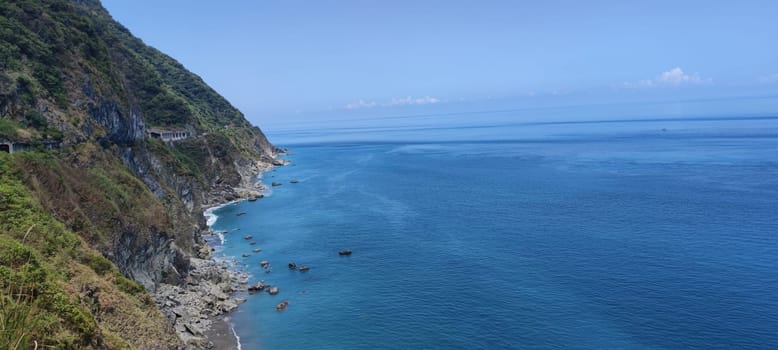 Suhua Highway, Yilan - Aug 29, 2022 : Chingshui Ocean cliffs are the highest coastal cliffs in Taiwan