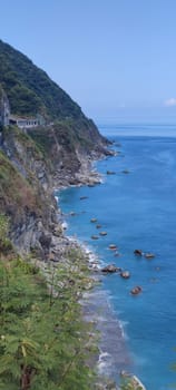 Suhua Highway, Yilan - Aug 29, 2022 : Chingshui Ocean cliffs are the highest coastal cliffs in Taiwan