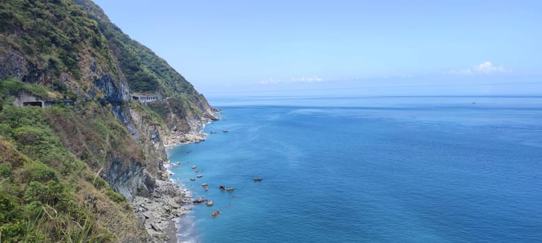 Suhua Highway, Yilan - Aug 29, 2022 : Chingshui Ocean cliffs are the highest coastal cliffs in Taiwan