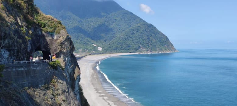 Suhua Highway, Yilan - Aug 29, 2022 : Chingshui Ocean cliffs are the highest coastal cliffs in Taiwan