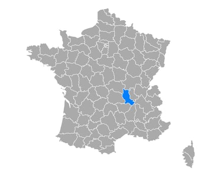 Map of Loire in France