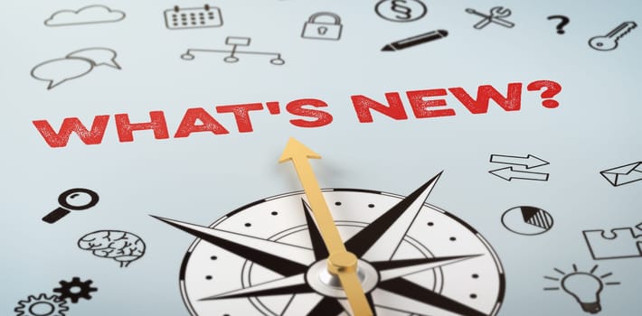 A compass with icons - What's new