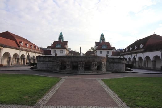 Bad Nauheim, Germany October 14, 2016: Bad Nauheim is a town in the Wetteraukreis district of Hesse state of Germany.Bad Nauheim, Deutschland 14. Oktober 2016: Bad Nauheim ist eine Kurstadt und nach Bad Vilbel die zweitgrößte Stadt im Wetteraukreis in Hessen (Deutschland)