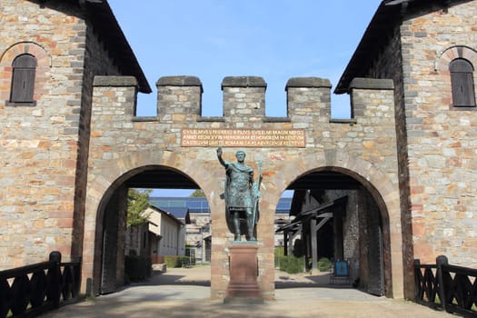 Bad Homburg, Germany October 14, 2016: The Saalburg is a Roman fort located on the main ridge of the Taunus, northwest of Bad Homburg, Hesse, Germany.Bad Homburg vor der Höhe, Deutschland 14. Oktober 2016: Die Saalburg ist ein auf dem Taunuskamm nordwestlich von Bad Homburg vor der Höhe gelegenes ehemaliges Kastell des römischen Limes