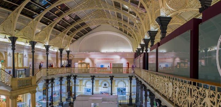 Dublin, Ireland - Feb 20th, 2020: National Museum of Archeology and History building indoors. Dublin, Republic of Ireland