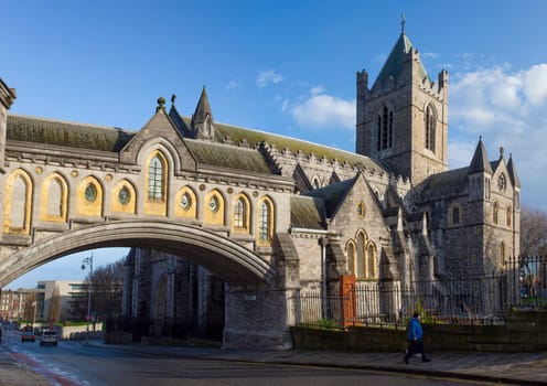 Christ Church Cathedral, distinctive covered footbridge, Dublin, Republic of Ireland