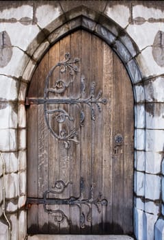 Christ Church Cathedral ground door, Dublin, Ireland. Beautiful handicraft piece of ironwork
