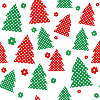 Tablecloth Christmas tree seamless pattern for wrapping paper or fabric