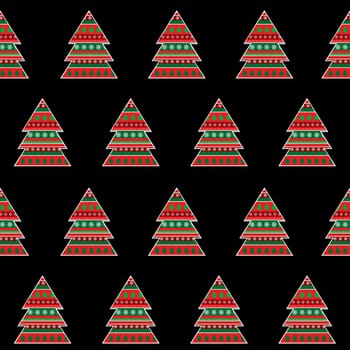 Christmas tree seamless pattern for wrapping paper or fabric