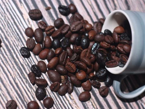 delicious coffee beans aroma natural color flavor and roasted mixture