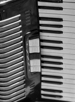 Detail view of a chordium, a squeezebox.