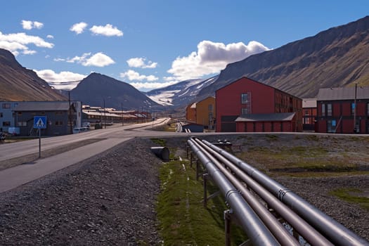 Longyearbyen, a High Arctic Town in the Summer in the Svalbard Islands