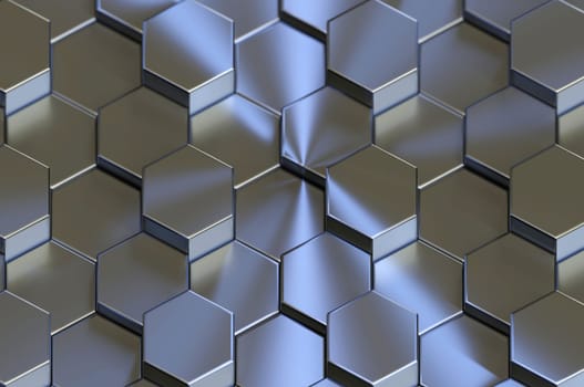 3D Illustration. 3D Rendering , Abstract metal background . Concept space design modern luxury futuristic background