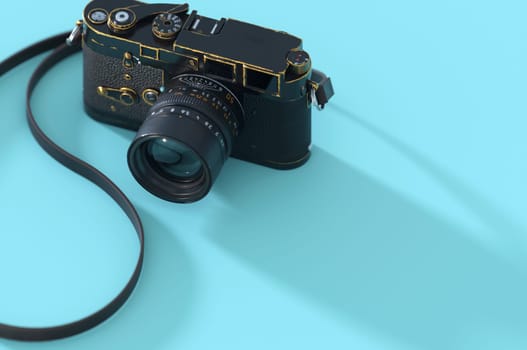 3D Illustration. 3D Rendering , Cameras on blue background. Concept Business , Travel