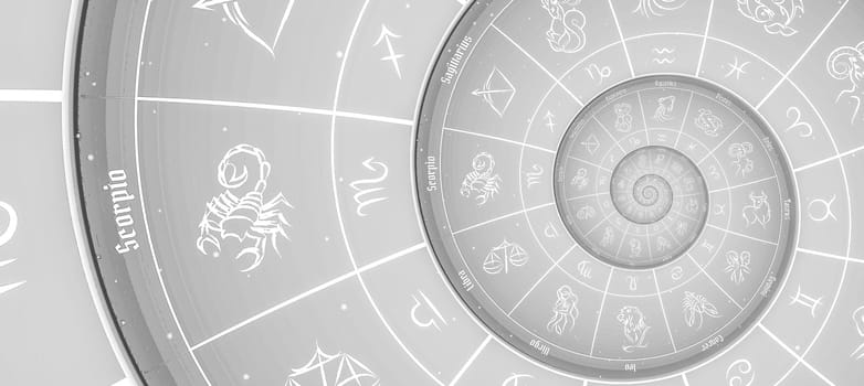 Abstract old conceptual background on mysticism, astrology, fantasy - white