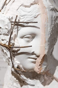 Possagno, Italy - July 2022: Art creation with gypsum. Concept of idea, creativity, inspiration