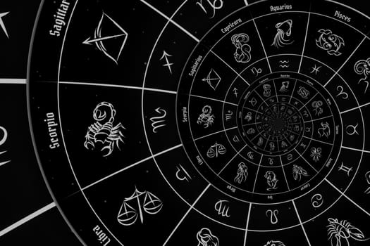Abstract old conceptual background on mysticism, astrology, fantasy - black